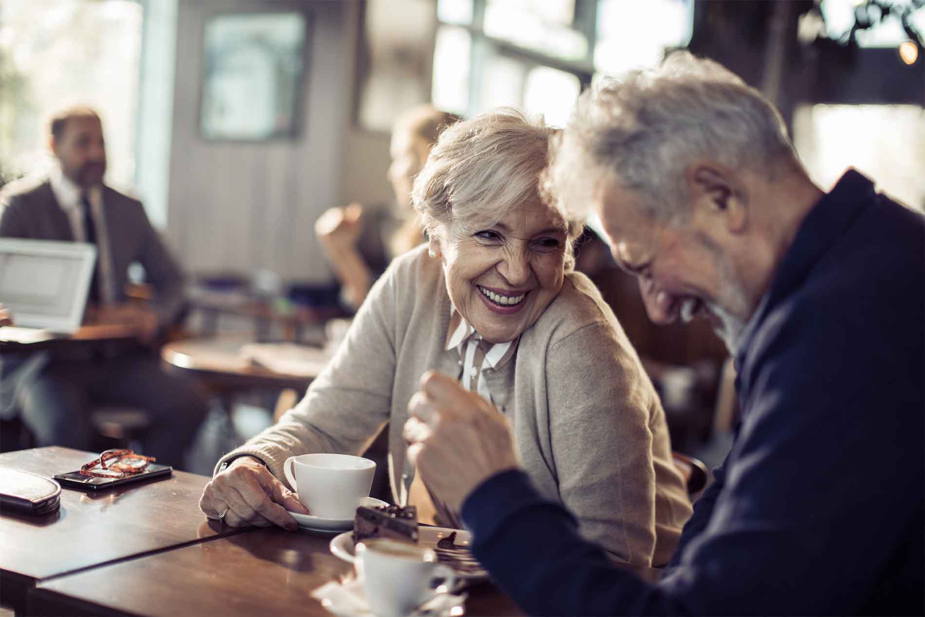 Couple enjoying conversation together